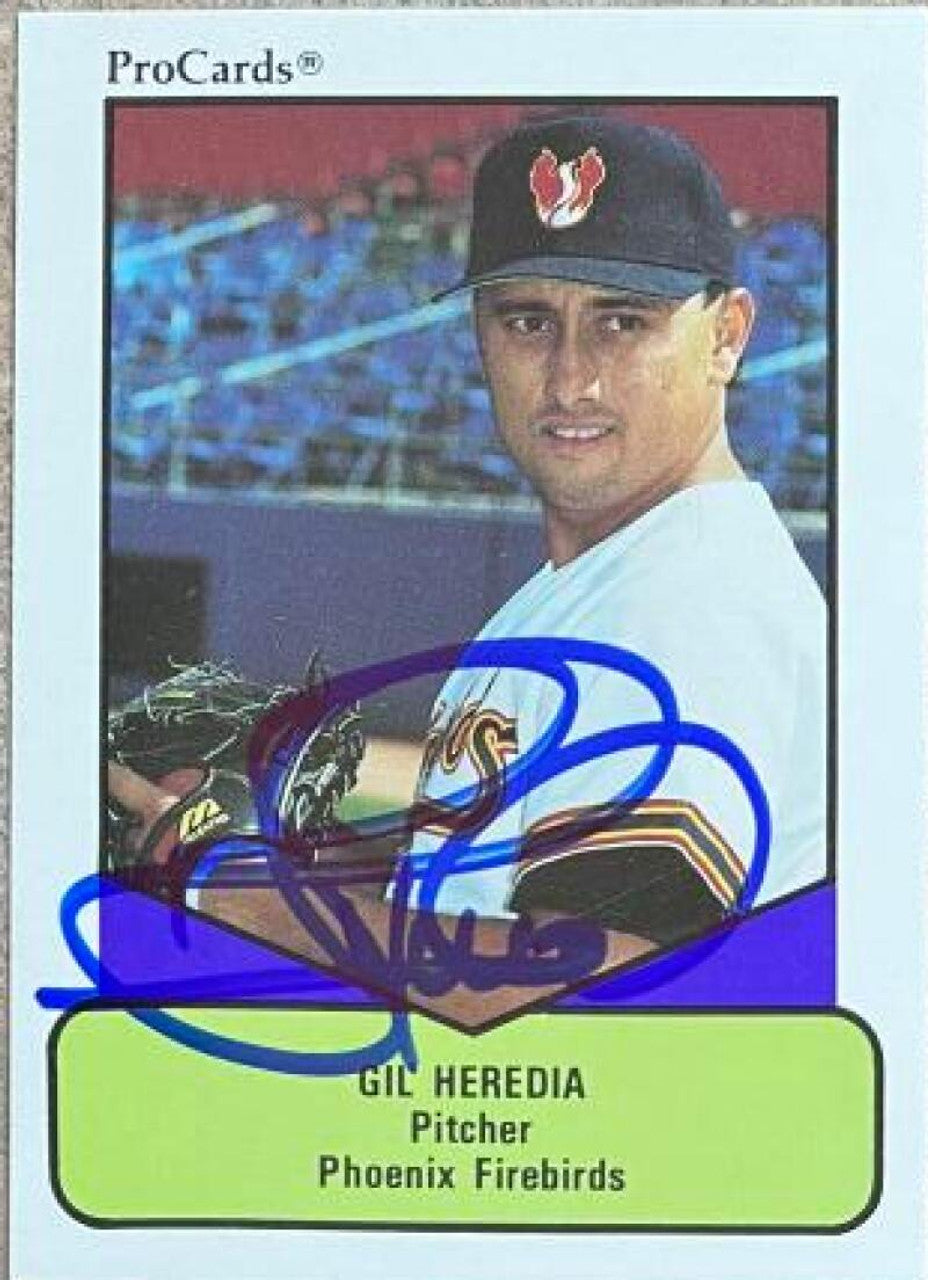 Gil Heredia Signed 1990 ProCards AAA Baseball Card - Phoenix Firebirds