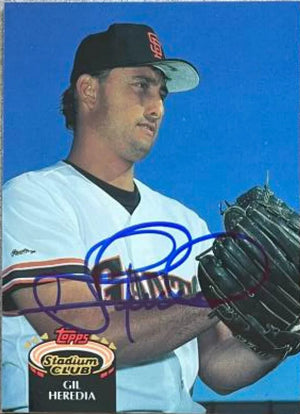 ギル・エレディア サイン入り 1992 スタジアム クラブ ベースボール カード - サンフランシスコ ジャイアンツ