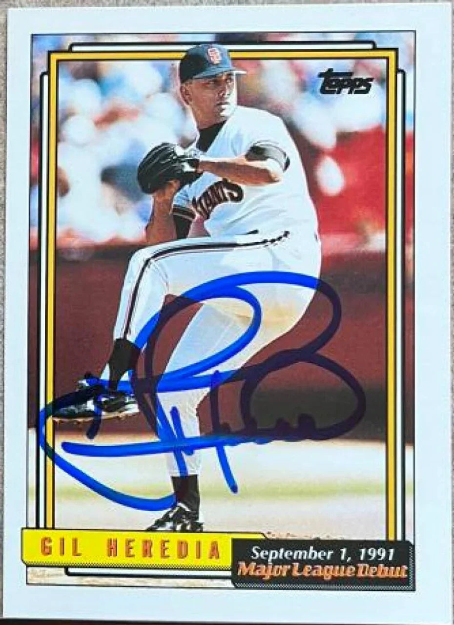 ギル・エレディア サイン入り 1992 Topps MLB デビュー ベースボール カード - サンフランシスコ ジャイアンツ