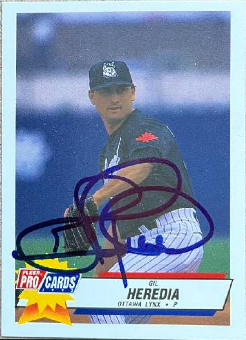 ギル・エレディア サイン入り 1993 Fleer ProCards 野球カード - オタワ リンクス