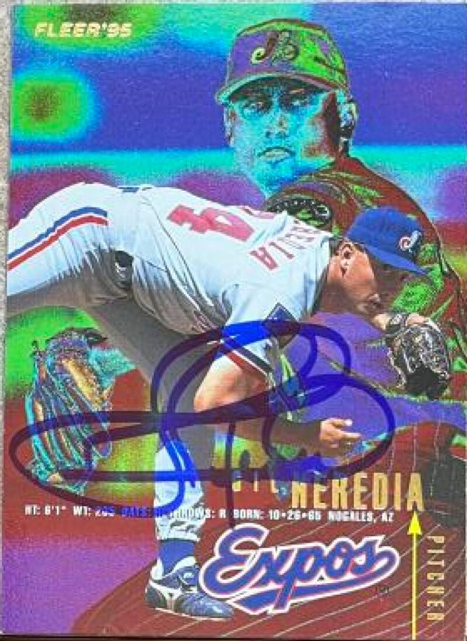 Gil Heredia Signed 1995 Fleer Baseball Card - Montreal Expos