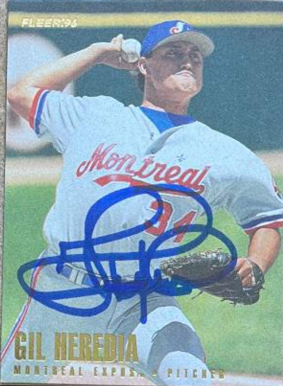 Gil Heredia Signed 1996 Fleer Baseball Card - Montreal Expos