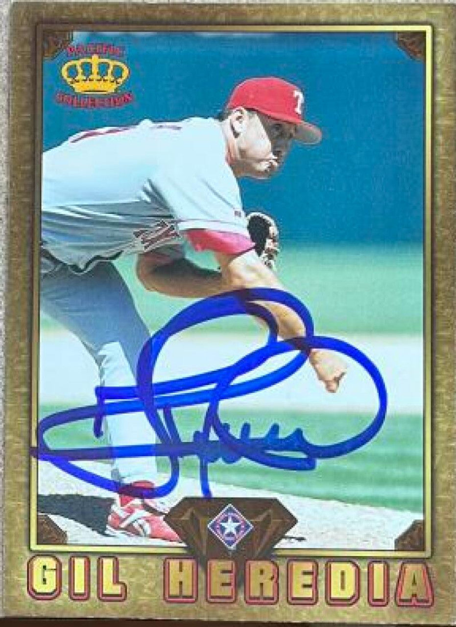 Gil Heredia Signed 1997 Pacific Prism Baseball Card - Texas Rangers