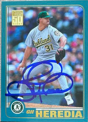 Gil Heredia Signed 2001 Topps Baseball Card - Oakland A's