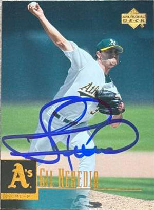 Gil Heredia Signed 2001 Upper Deck Baseball Card - Oakland A's