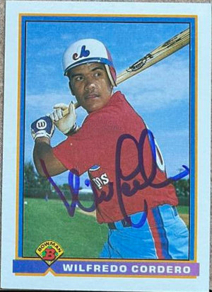 Wil Cordero Signed 1991 Bowman Baseball Card - Montreal Expos