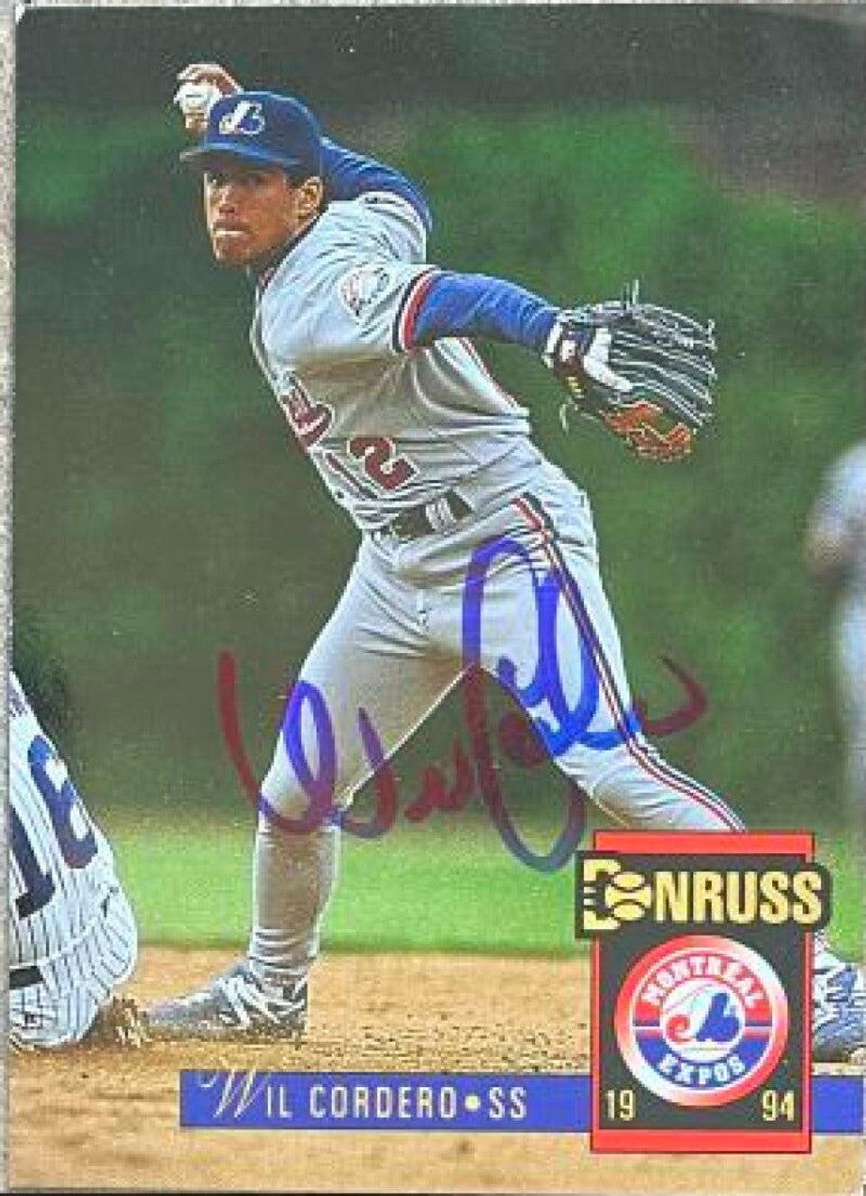 Wil Cordero Signed 1994 Donruss Baseball Card - Montreal Expos