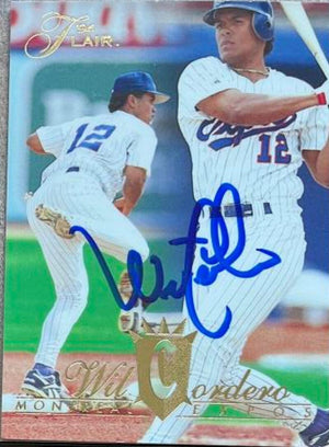 Wil Cordero Signed 1994 Flair Baseball Card - Montreal Expos