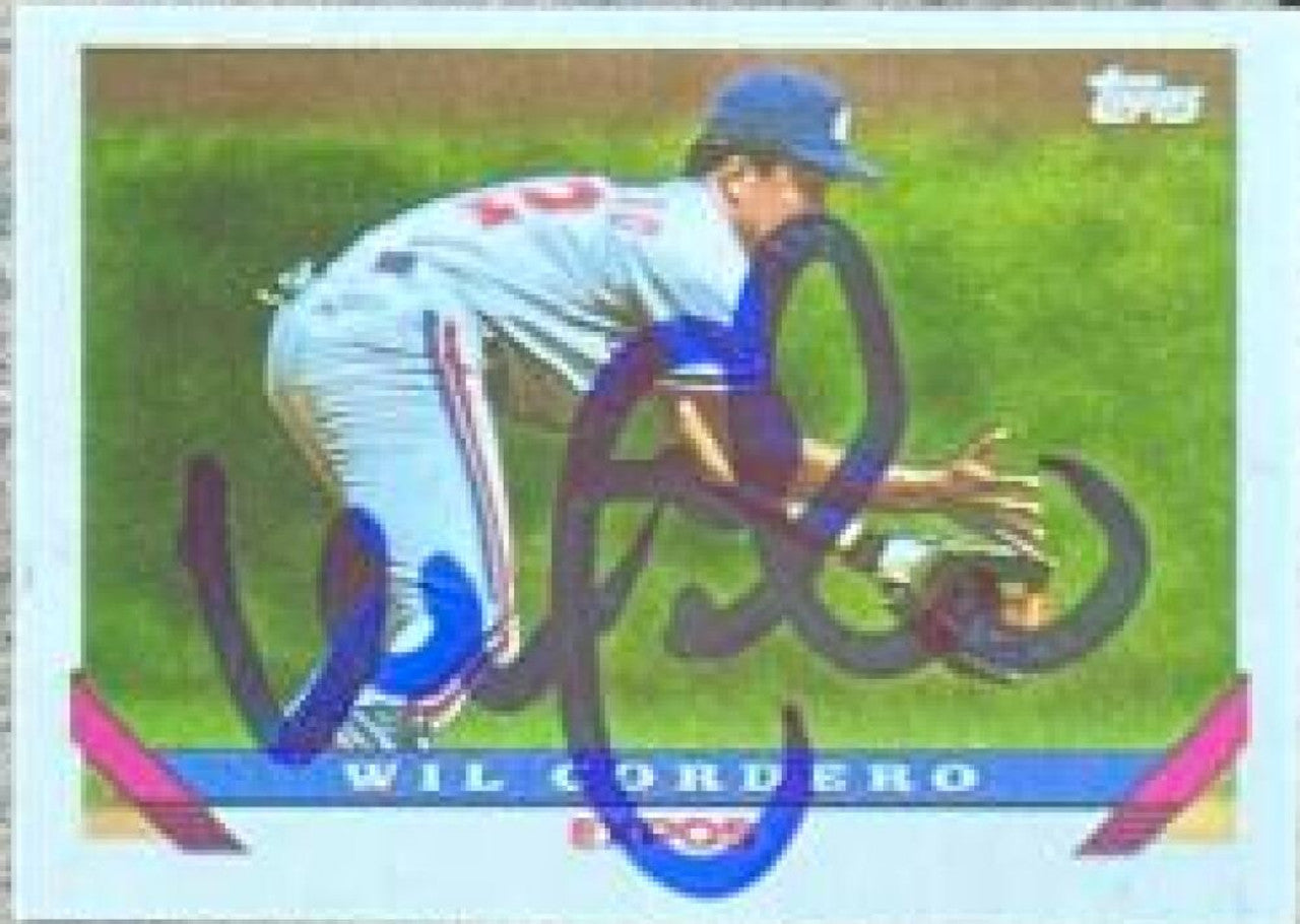 Wil Cordero Signed 1993 Topps Micro Baseball Card - Montreal Expos