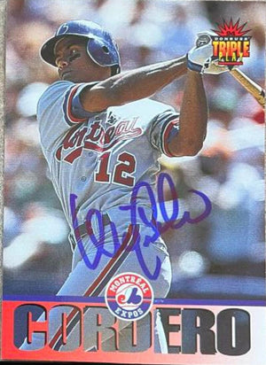 Wil Cordero Signed 1994 Triple Play Baseball Card - Montreal Expos