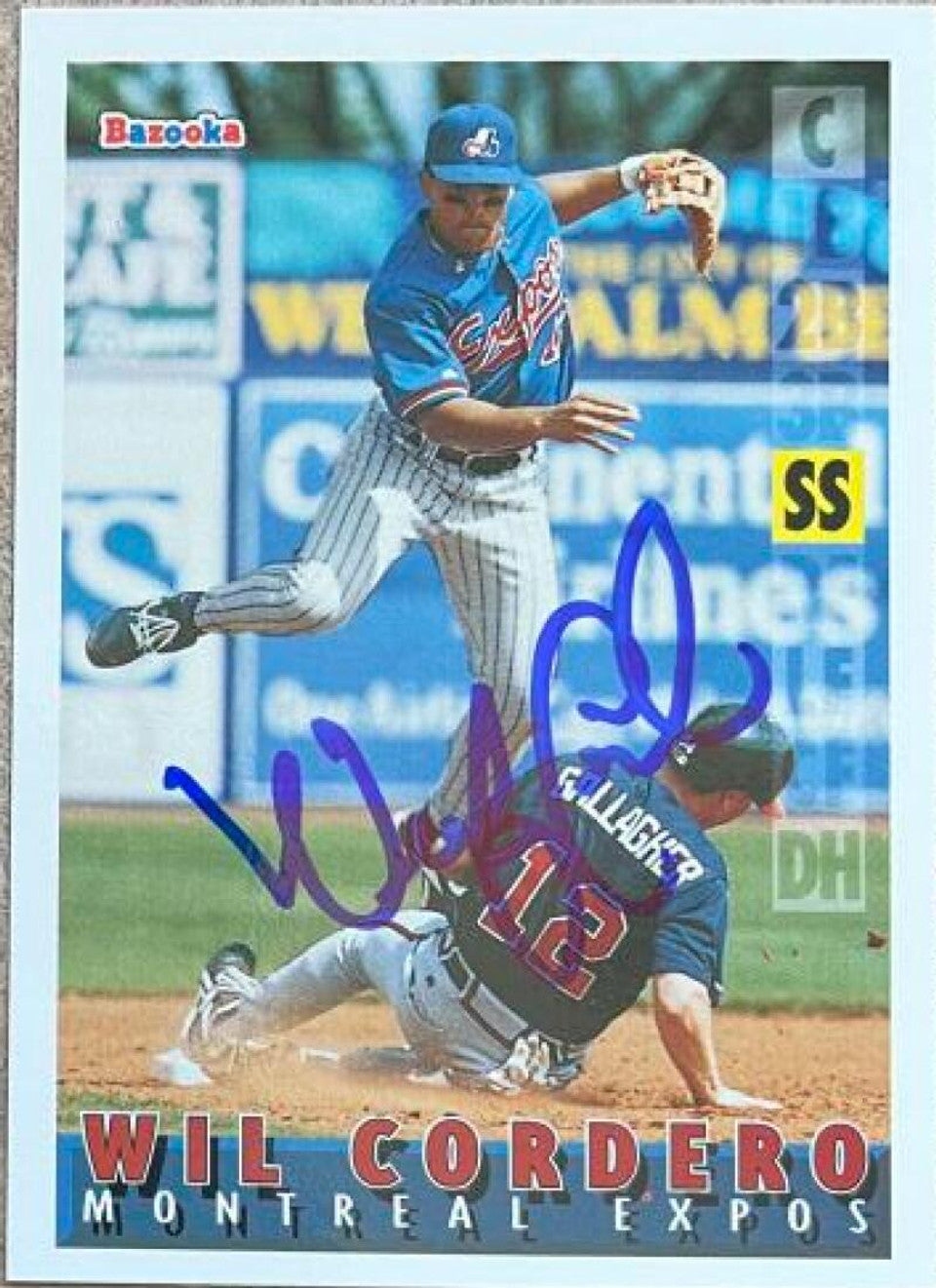 Wil Cordero Signed 1995 Bazooka Baseball Card - Montreal Expos