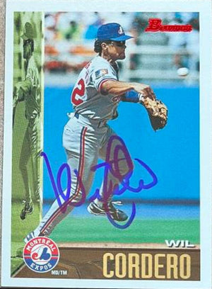 Wil Cordero Signed 1995 Bowman Baseball Card - Montreal Expos