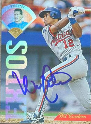 Wil Cordero Signed 1995 Leaf Baseball Card - Montreal Expos