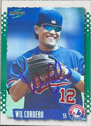 Wil Cordero Signed 1995 Score Baseball Card - Montreal Expos