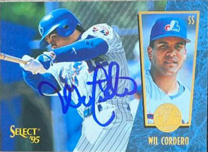 Wil Cordero Signed 1995 Score Select Baseball Card - Montreal Expos