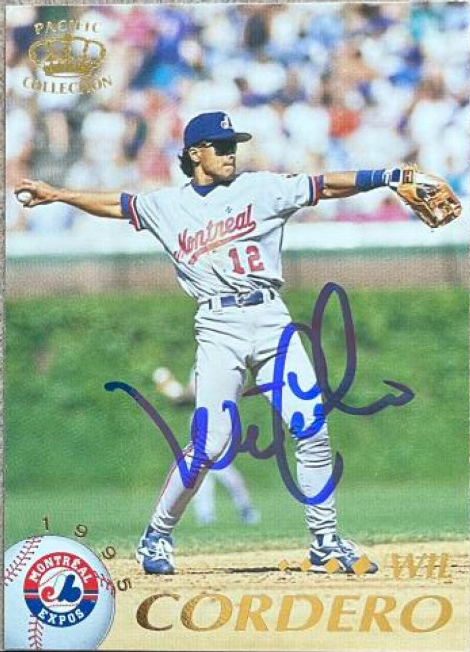 Wil Cordero Signed 1995 Pacific Baseball Card - Montreal Expos