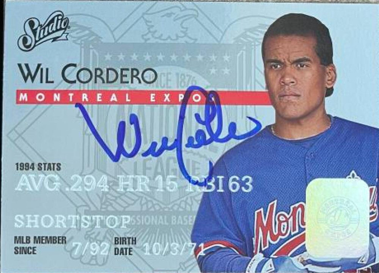 Wil Cordero Signed 1995 Studio Baseball Card - Montreal Expos