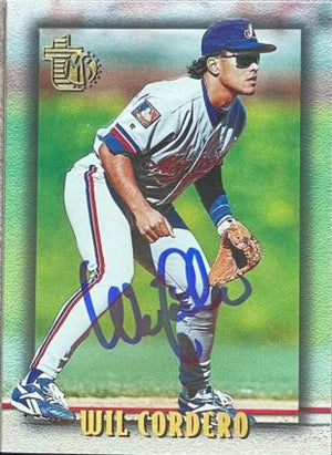 Wil Cordero Signed 1995 Topps Embossed Baseball Card - Montreal Expos