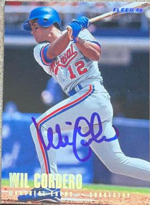 Wil Cordero Signed 1996 Fleer Tiffany Baseball Card - Montreal Expos