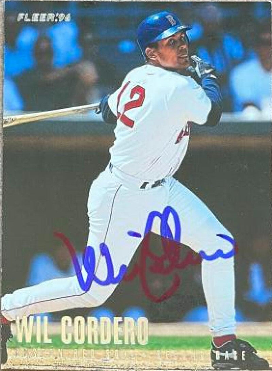 Wil Cordero Signed 1996 Fleer Tiffany Update Baseball Card - Boston Red Sox