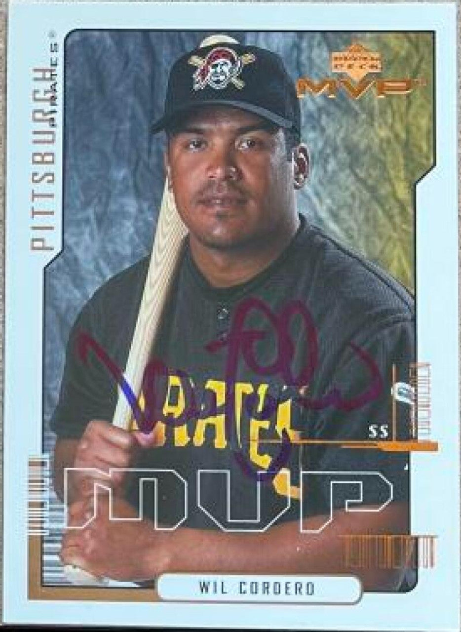 Wil Cordero Signed 2000 Upper Deck MVP Baseball Card - Pittsburgh Pirates