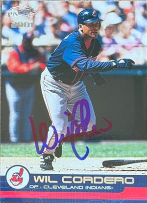 Wil Cordero Signed 2001 Pacific Baseball Card - Cleveland Indians