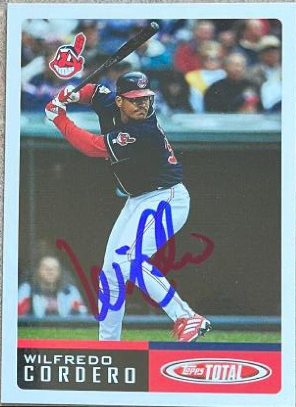 Wil Cordero Signed 2002 Topps Total Baseball Card - Cleveland Indians