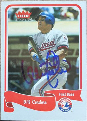 Wil Cordero Signed 2004 Fleer Tradition Baseball Card - Montreal Expos