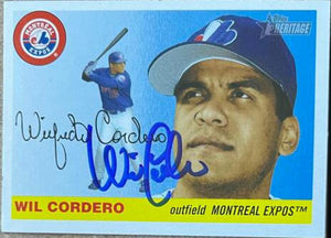 Wil Cordero Signed 2004 Topps Heritage Baseball Card - Montreal Expos