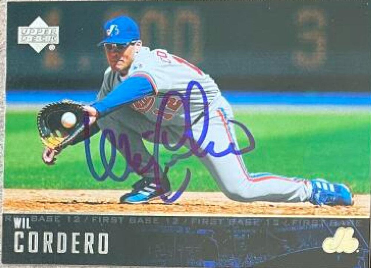 Wil Cordero Signed 2004 Upper Deck Baseball Card - Montreal Expos