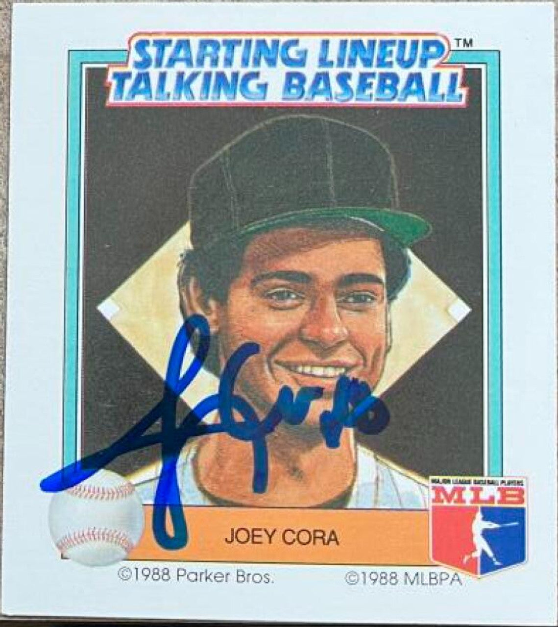 Joey Cora Signed 1988 Parker Bros Starting Lineup Talking Baseball Card - San Diego Padres