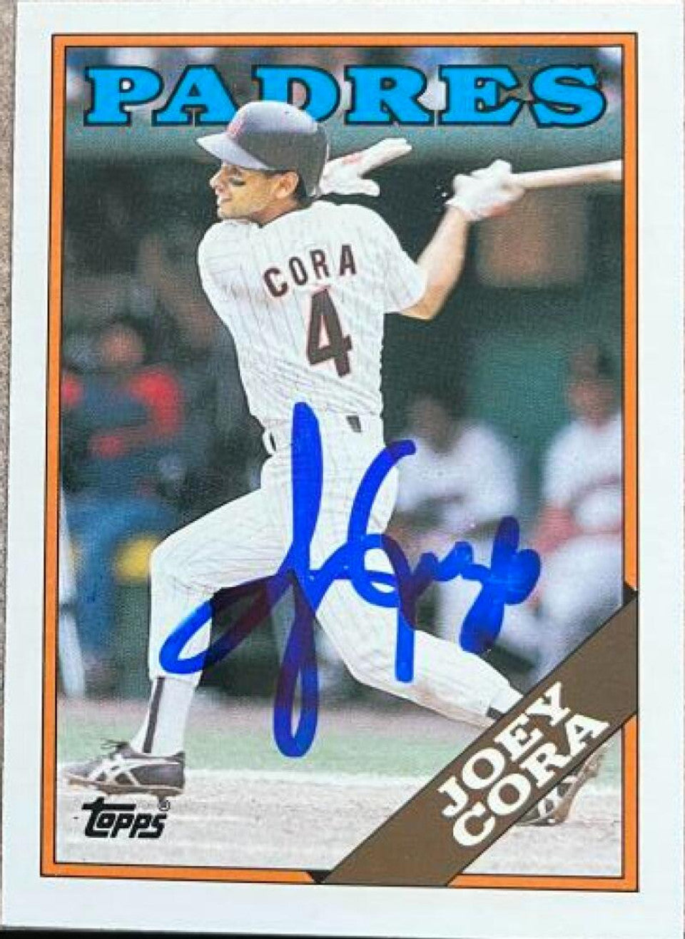 Joey Cora Signed 1988 Topps Tiffany Baseball Card - San Diego Padres