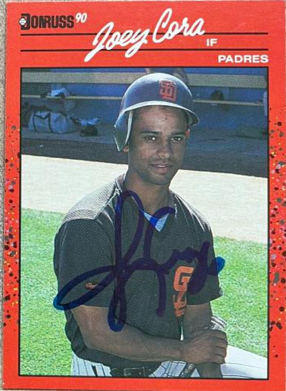 Joey Cora Signed 1990 Donruss Baseball Card - San Diego Padres