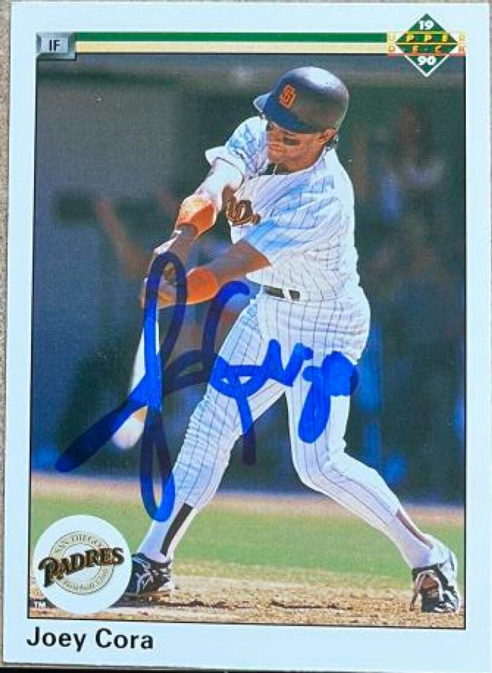 Joey Cora Signed 1990 Upper Deck Baseball Card - San Diego Padres