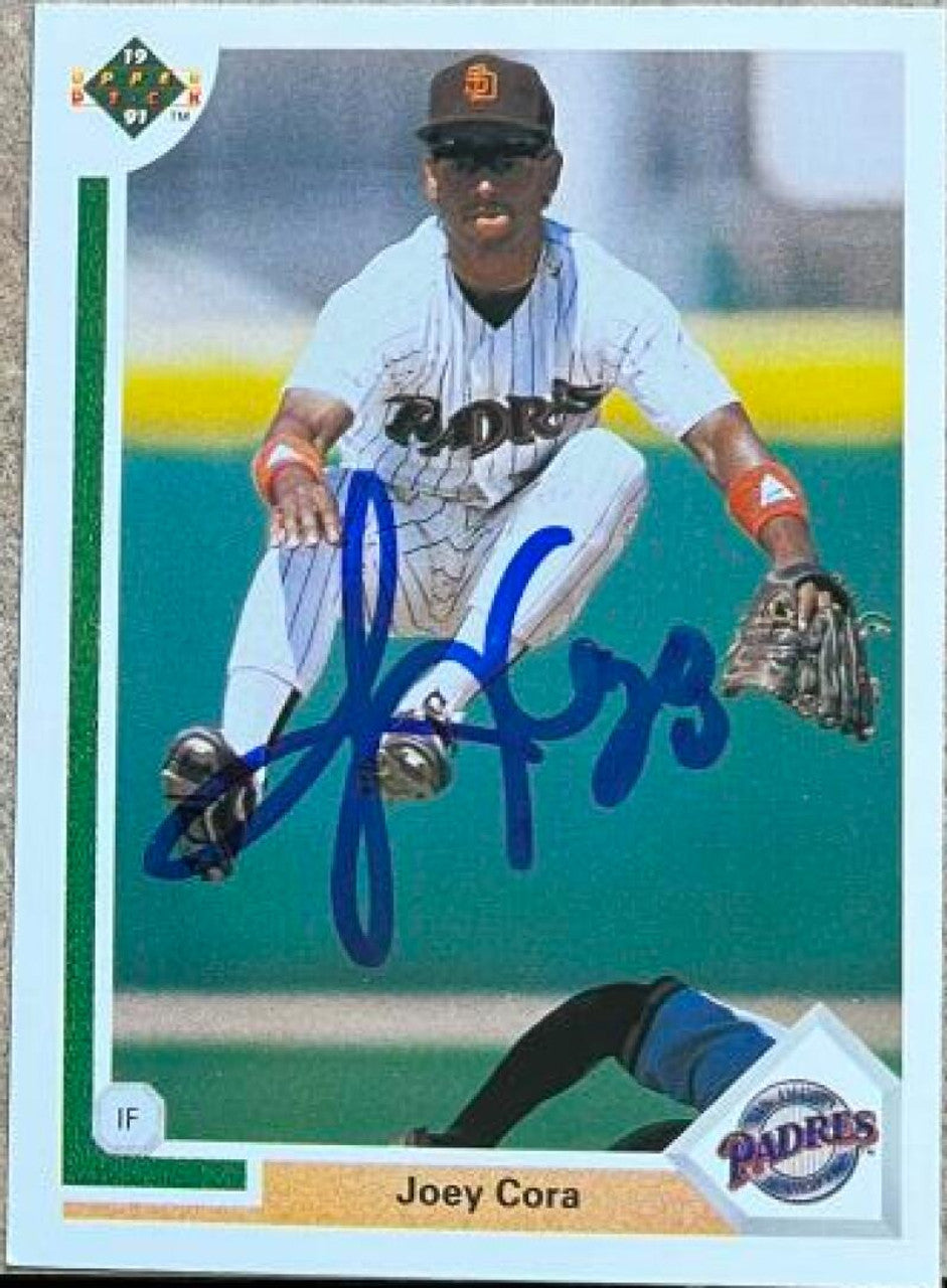 Joey Cora Signed 1991 Upper Deck Baseball Card - San Diego Padres