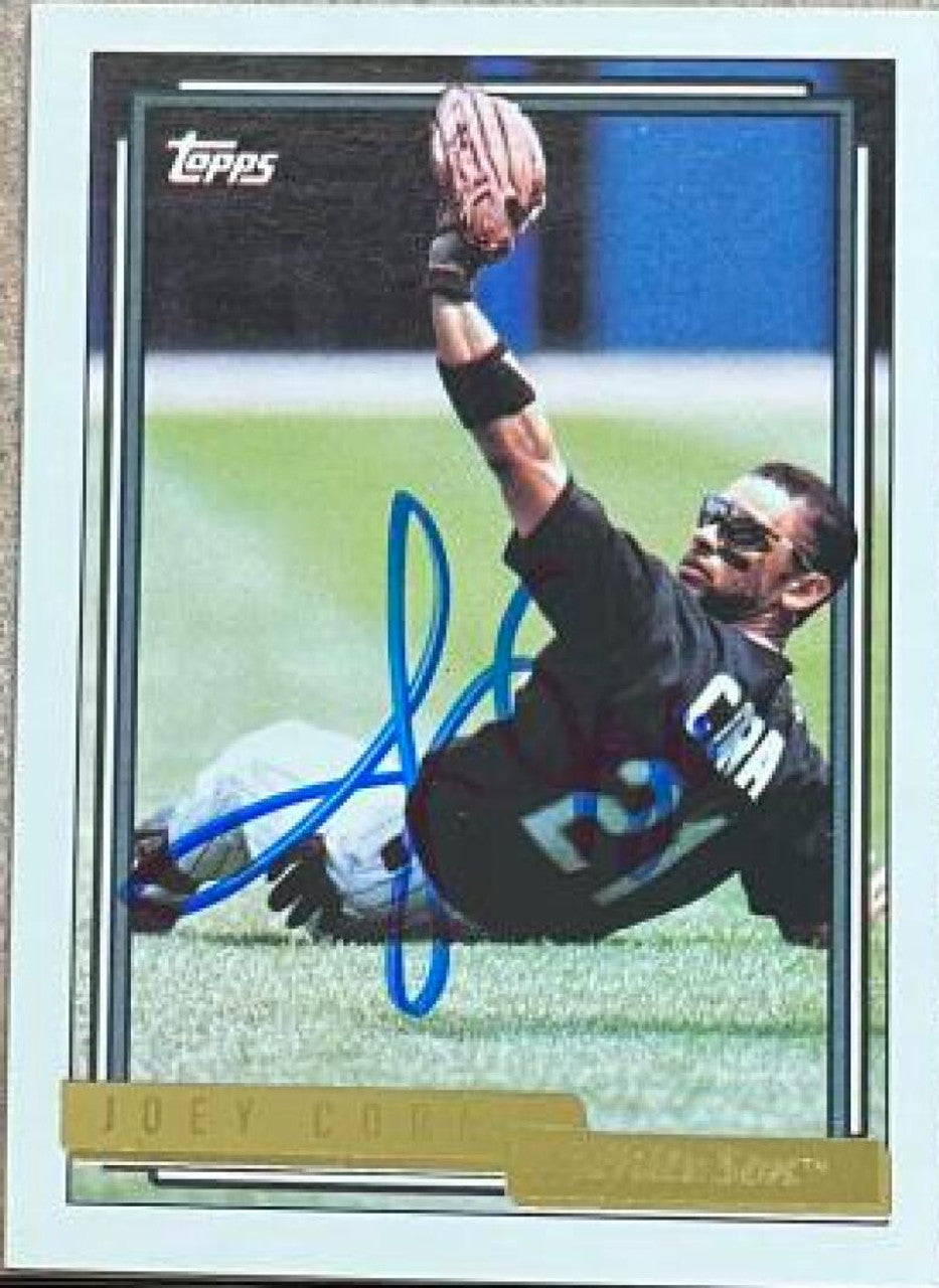 Joey Cora Signed 1992 Topps Gold Baseball Card - Chicago White Sox