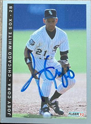 Joey Cora Signed 1993 Fleer Baseball Card - Chicago White Sox