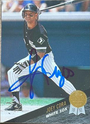 Joey Cora Signed 1993 Leaf Baseball Card - Chicago White Sox