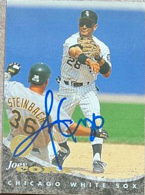 Joey Cora Signed 1994 Leaf Baseball Card - Chicago White Sox