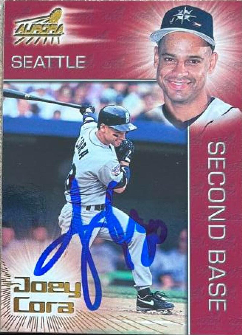 Joey Cora Signed 1998 Pacific Aurora Baseball Card - Seattle Mariners