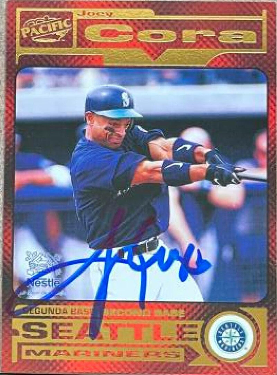 Joey Cora Signed 1998 Pacific Nestle Baseball Card - Seattle Mariners