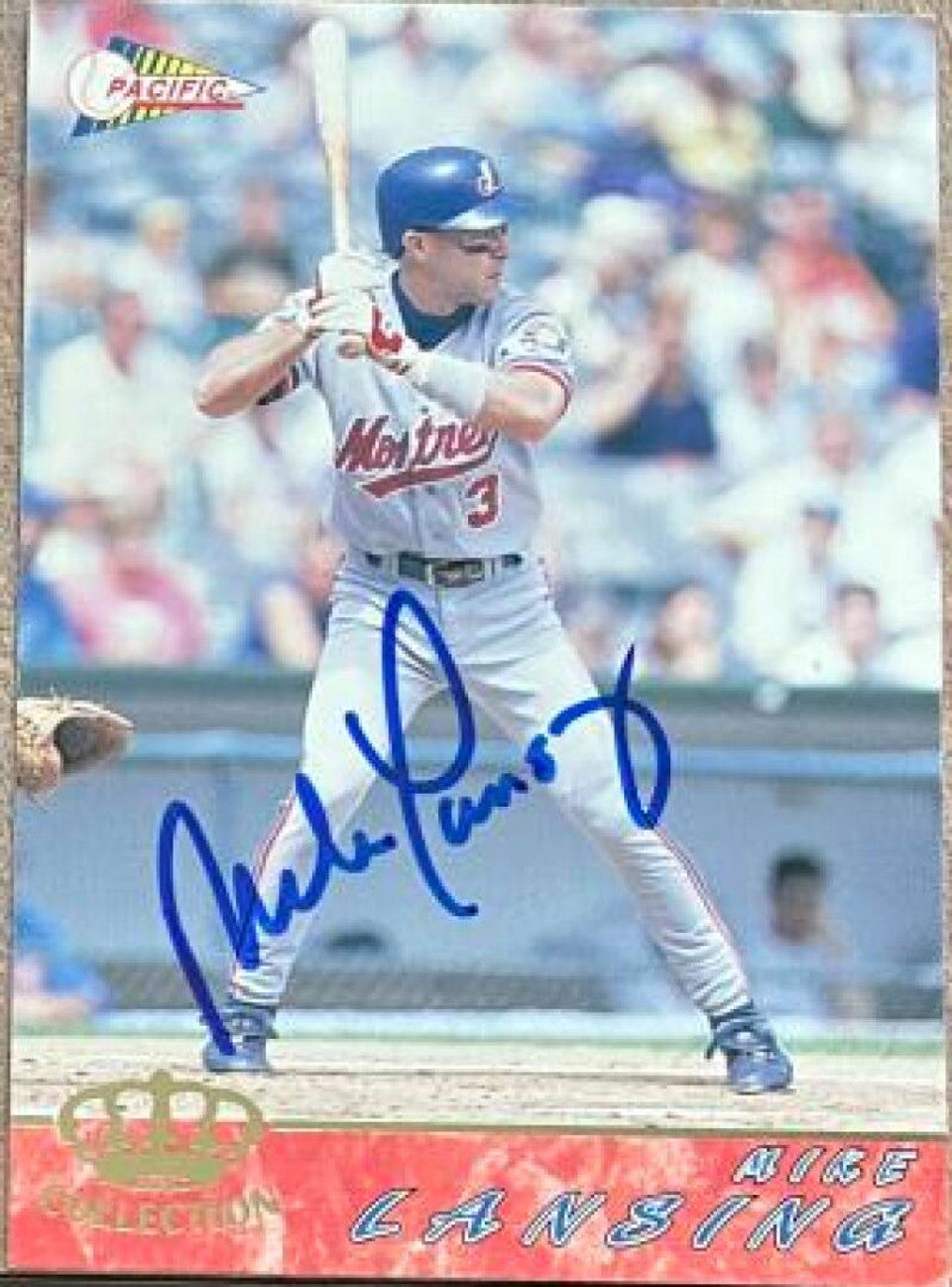 Mike Lansing Signed 1994 Pacific Baseball Card - Montreal Expos