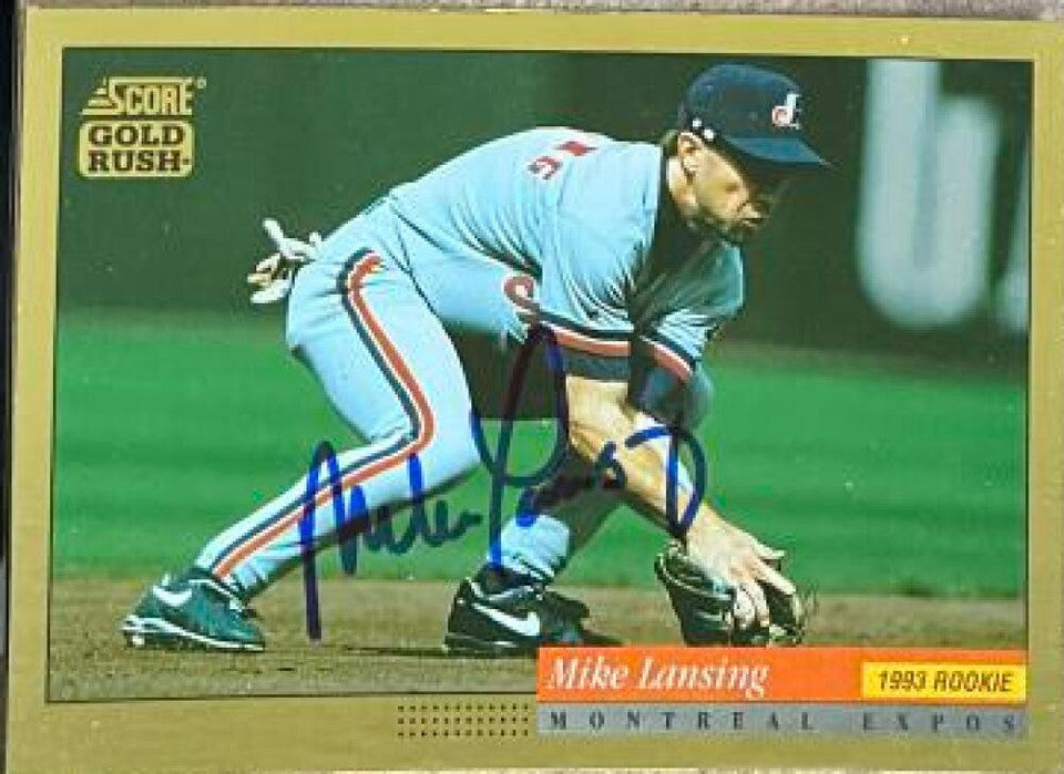 Mike Lansing Signed 1994 Score Gold Rush Baseball Card - Montreal Expos