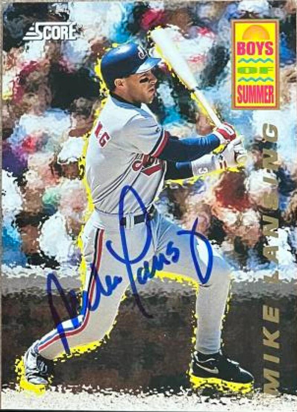 Mike Lansing Signed 1994 Score Boys of Summer Baseball Card - Montreal Expos