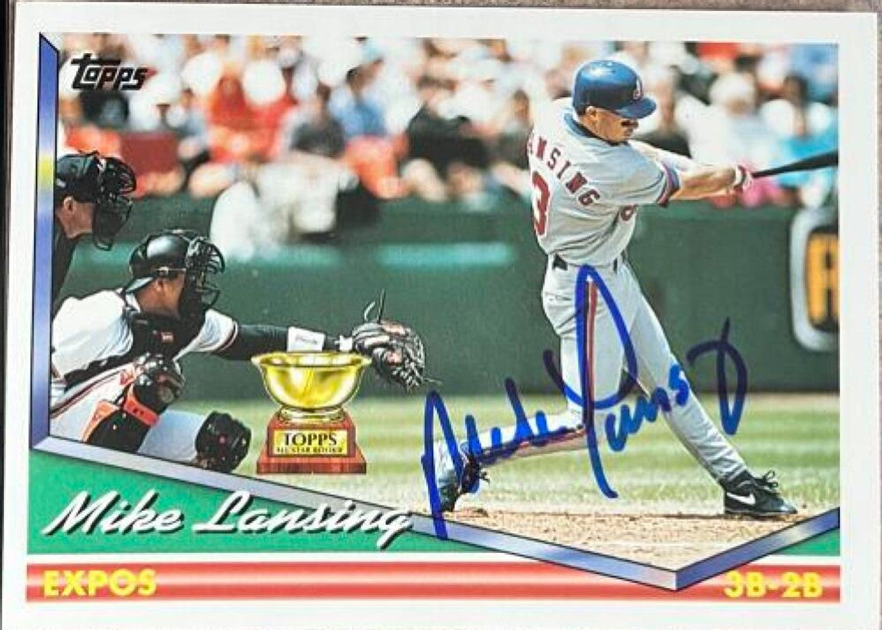 Mike Lansing Signed 1994 Topps Baseball Card - Montreal Expos