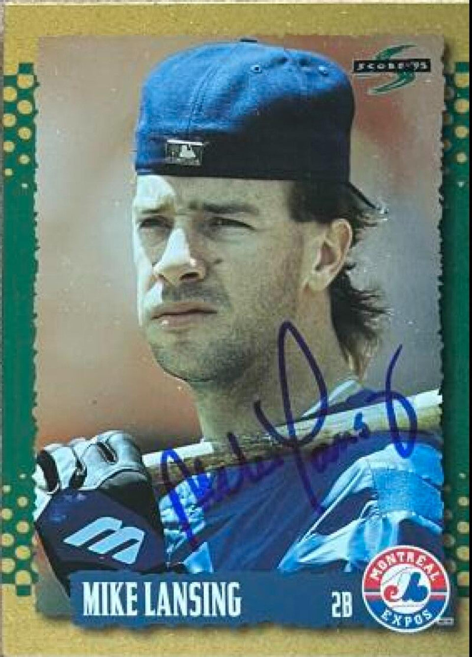 Mike Lansing Signed 1995 Score Gold Rush Baseball Card - Montreal Expos