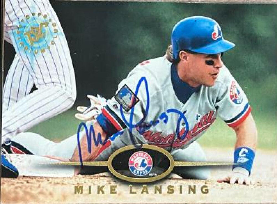 Mike Lansing Signed 1995 Stadium Club Baseball Card - Montreal Expos