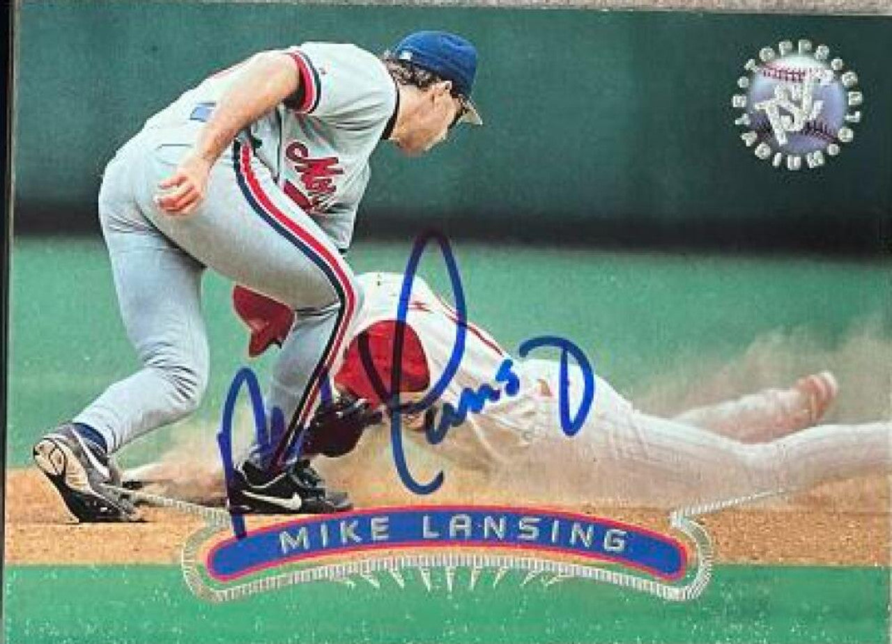 Mike Lansing Signed 1996 Stadium Club Baseball Card - Montreal Expos