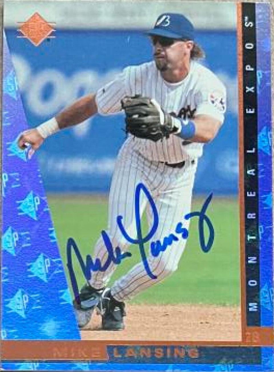 Mike Lansing Signed 1997 SP Baseball Card - Montreal Expos