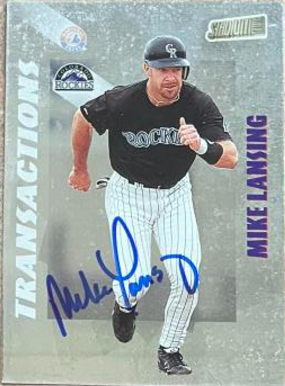 Mike Lansing Signed 1998 Stadium Club Baseball Card - Colorado Rockies